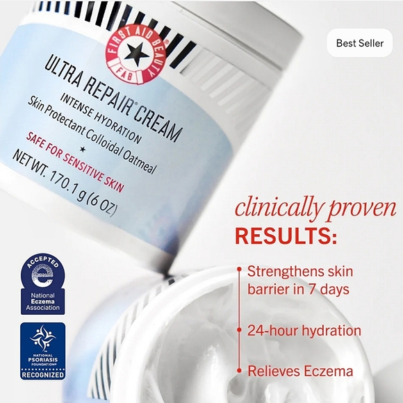🆕️First Aid Beauty Ultra Repair Cream Intense Hydration Skin Protectant (14 oz) - Picture 2 of 11